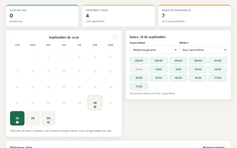 Captura de pantalla de Agenda de Citas Médicas